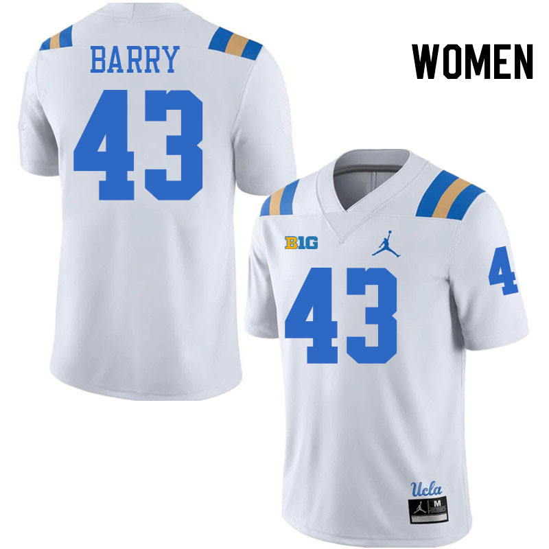 Women #43 Brett Barry UCLA Bruins College Football Jerseys Stitched-White